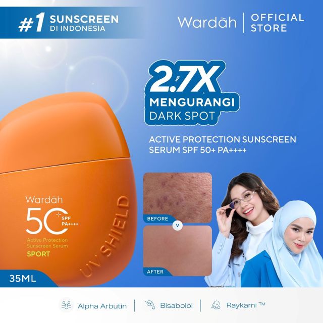 Wardah Sunscreen UV Shield Active Protection Serum SPF 50 PA++++
