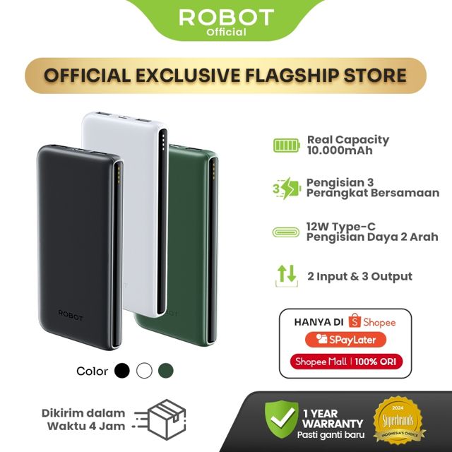 ROBOT Powerbank RT180S 10000mAh Fast Charging 12W