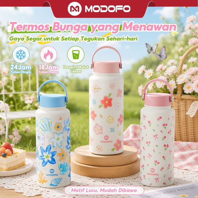 MODOFO Botol Minum 1 Liter Aesthetic Tumbler Stainless