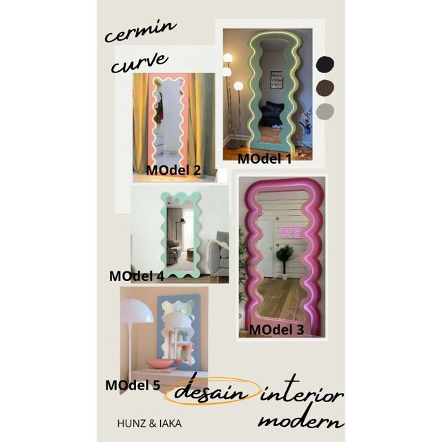 Cermin Aesthetic Curve Standing Mirror