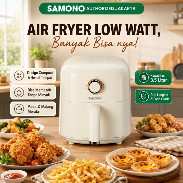 SAMONO Air Fryer 3.5L Low Watt 600W SW-AFW32
