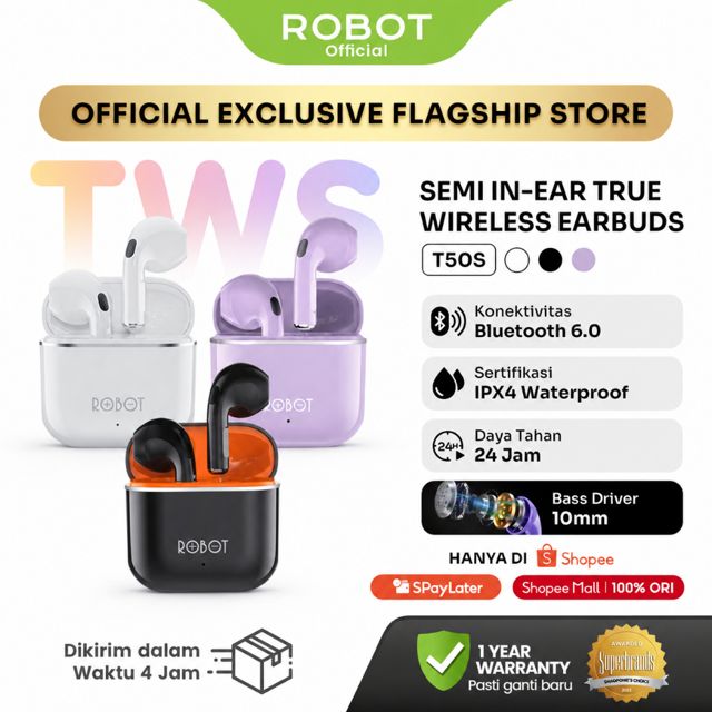 Robot TWS T50S Wireless Earphone