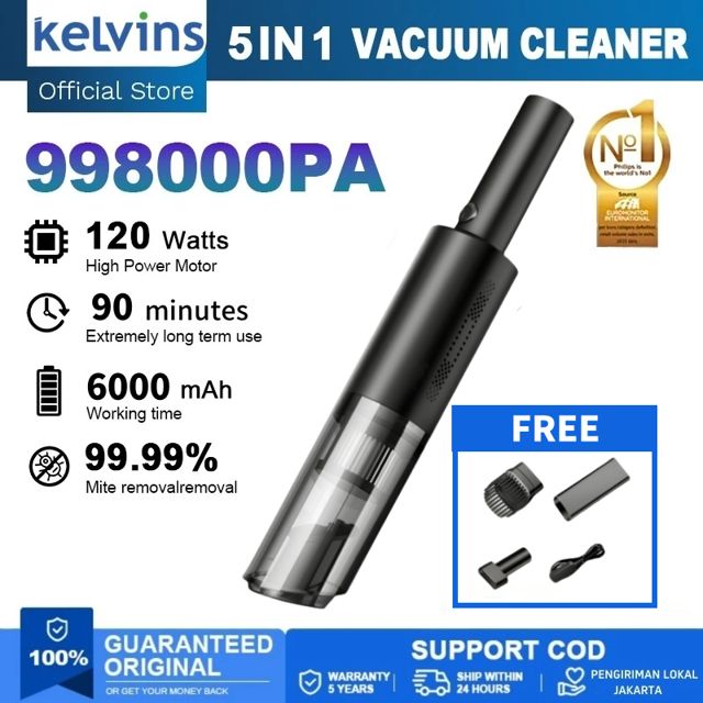 KELVINS Vacuum Cleaner Mini Portabel 5-in-1