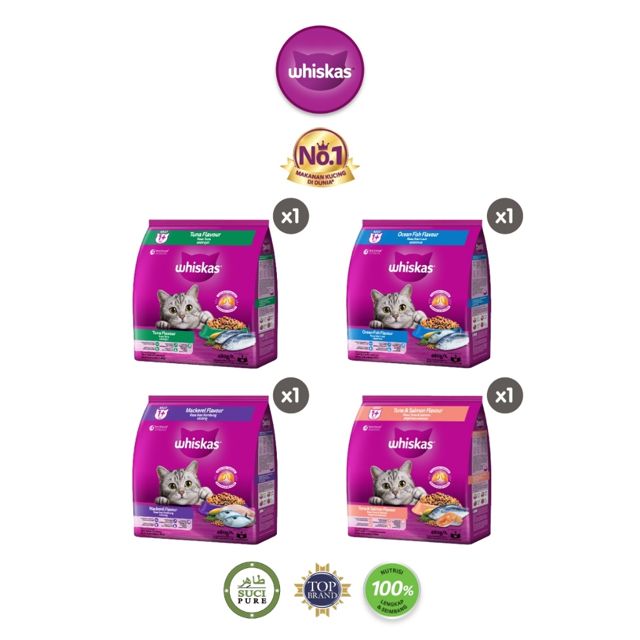 WHISKAS Makanan Kering untuk Kucing Dewasa 480gr