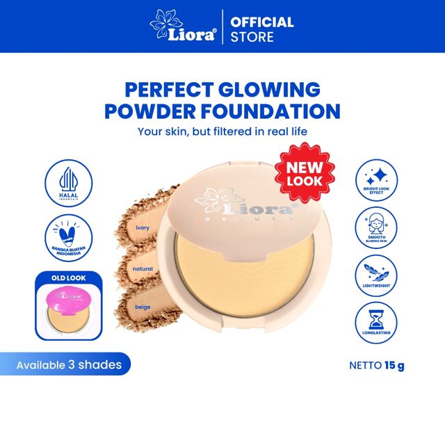 Liora Perfect Glowing Powder Foundation 15g 2in1