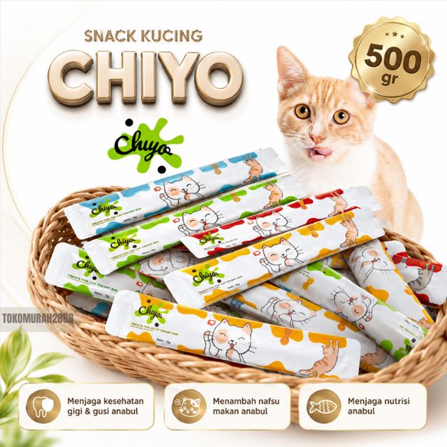 Snack kucing isi 500gr / Pet Strip Snack Kucing Penggemuk / Wet Cat Food Creamy Treats