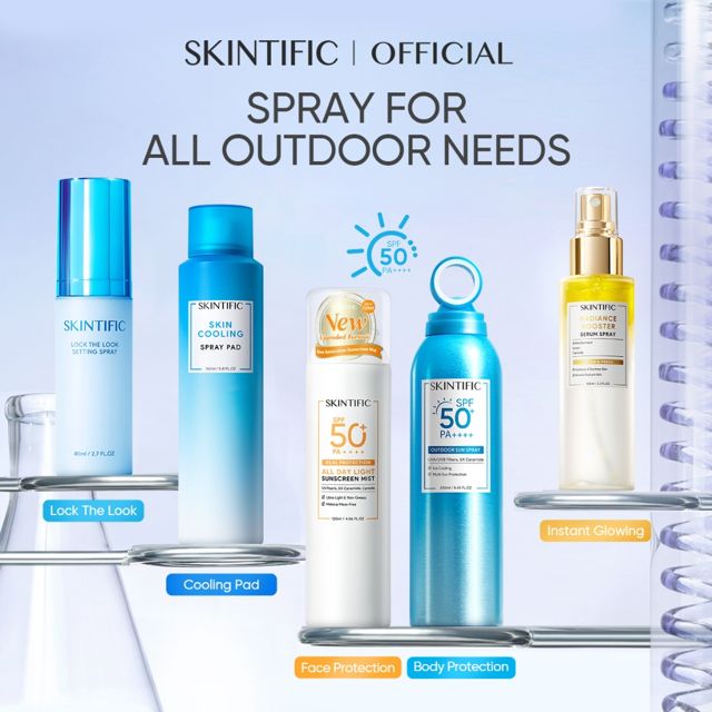 SKINTIFIC All Day Light Sunscreen Mist SPF50 PA++++ 120ml - UV Pearls + 5X Ceramide