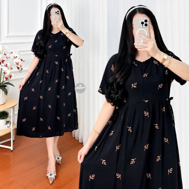 Dianputri - Daster Wanita Panjang Rayon Grade A Busui Resleting Depan