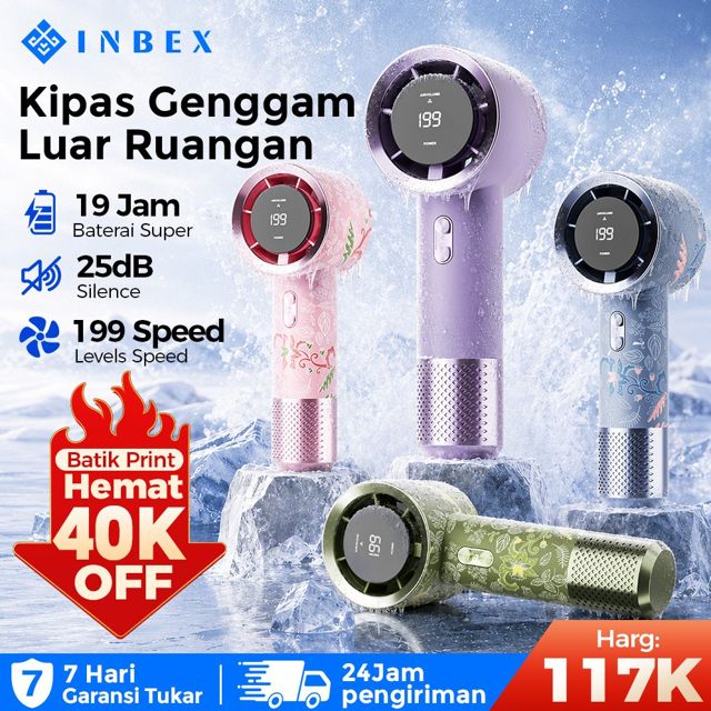 INBEX IF01 Macaron Kipas Angin Mini Portable 17000RPM LED Display 199 Speed