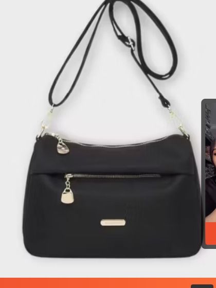 ALINESIA - Tas Selempang Wanita 3 Ruang Mini Bahan Nilon Anti Air