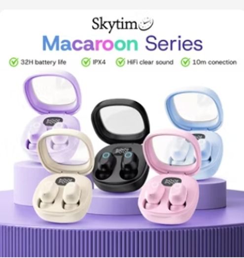 [GIFT POUCH] Skytime Wireless Earphone Bluetooth 5.3 TWS EP08 Macaroon Series