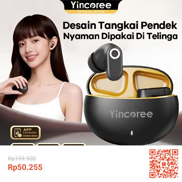 [Original] Yincoree J16C TWS Headset Bluetooth 6.0 Earbuds Wireless