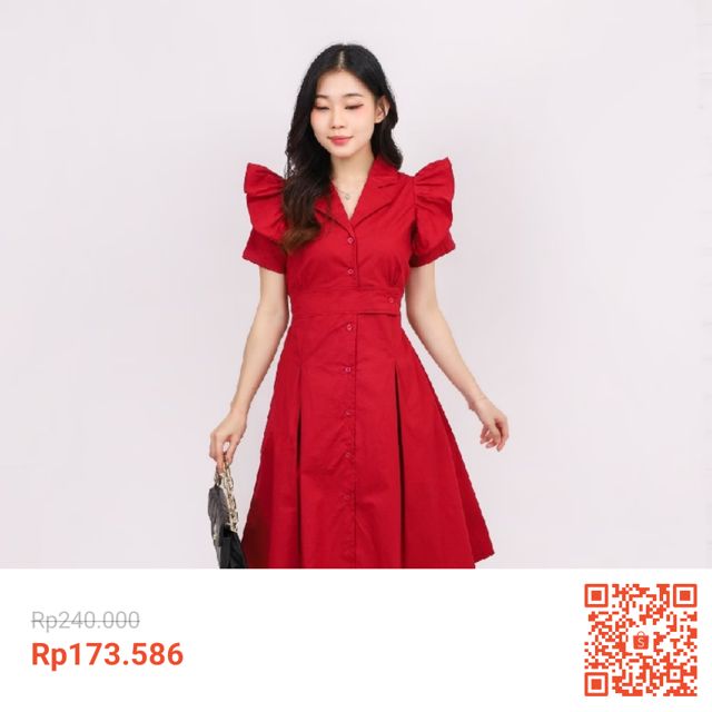 Valeriestyle Sona Dress Midi Wanita Korean Style