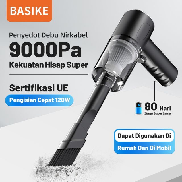BASIKE Penyedot Debu Nirkabel 9000Pa 120W