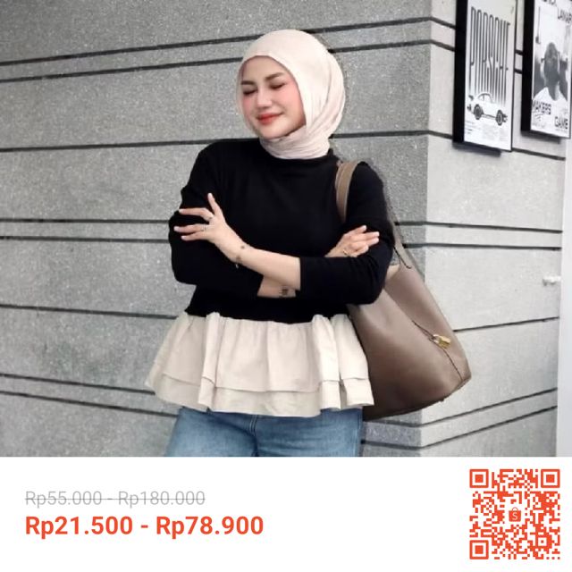 Nerima Blouse Ukuran L, XL, XXL, XXXL, 4L Blouse Knit Mix Katun Poplin-Korean Style