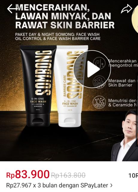 SOMBONG 5-in-1 Double Defense Face Wash - Oil Control Face Wash + Barrier Care Face Wash