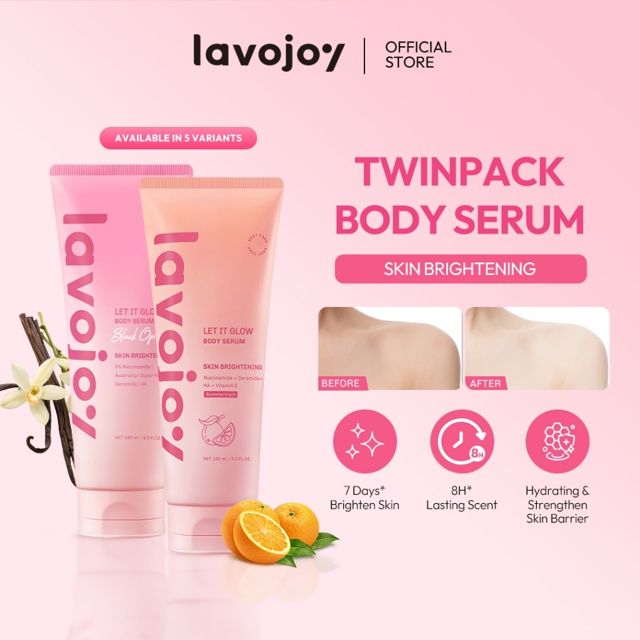 [BODY SERUM TWINPACK] Lavojoy Let It Glow Body Serum Skin Brightening Upgraded Version | Body Lotion Niacinamide + Ceramide + Vitamin E