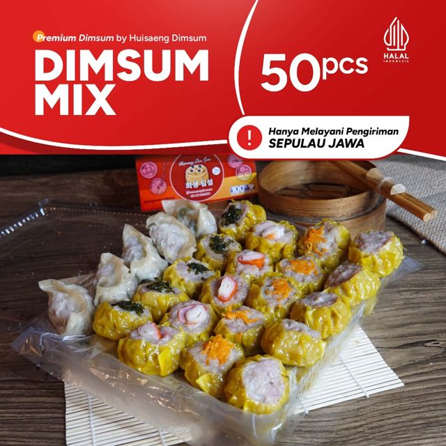 Dimsum Isi 50 pcs Halal dengan Saus di Kota Bandung Indonesia PREMIUM SUPER (BISA KIRIM LUAR KOTA)